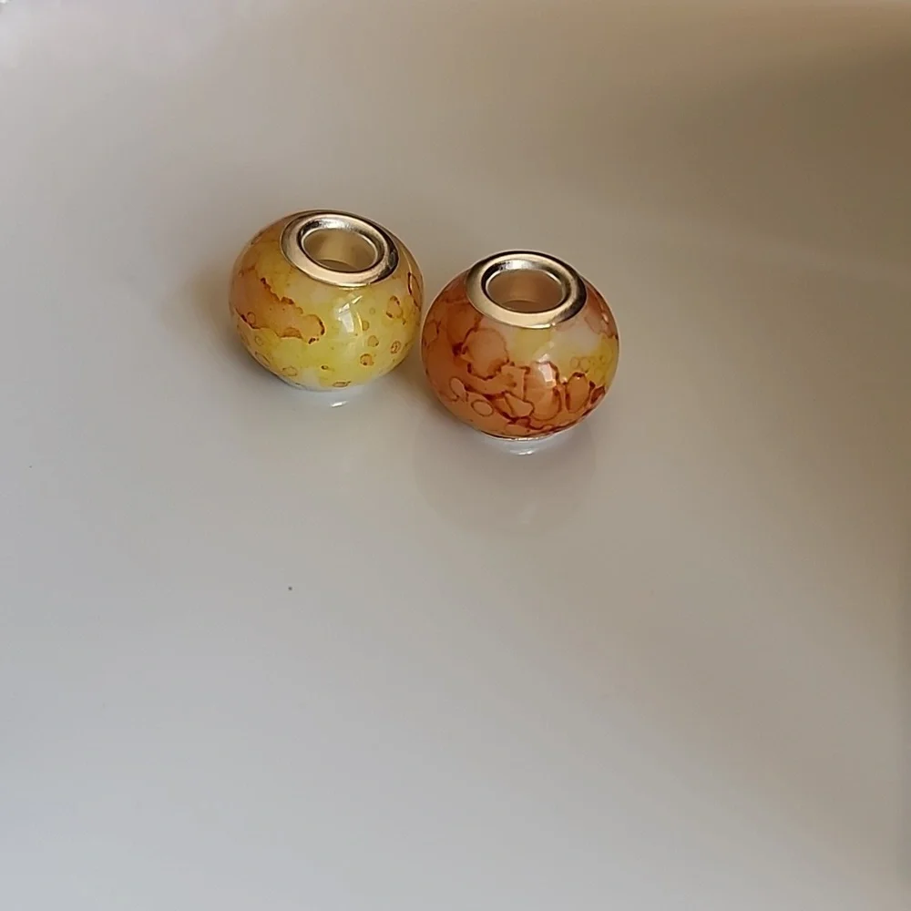 WATERCOLOR  Murano  Glass European Beads for Charm - Picture 2 of 5